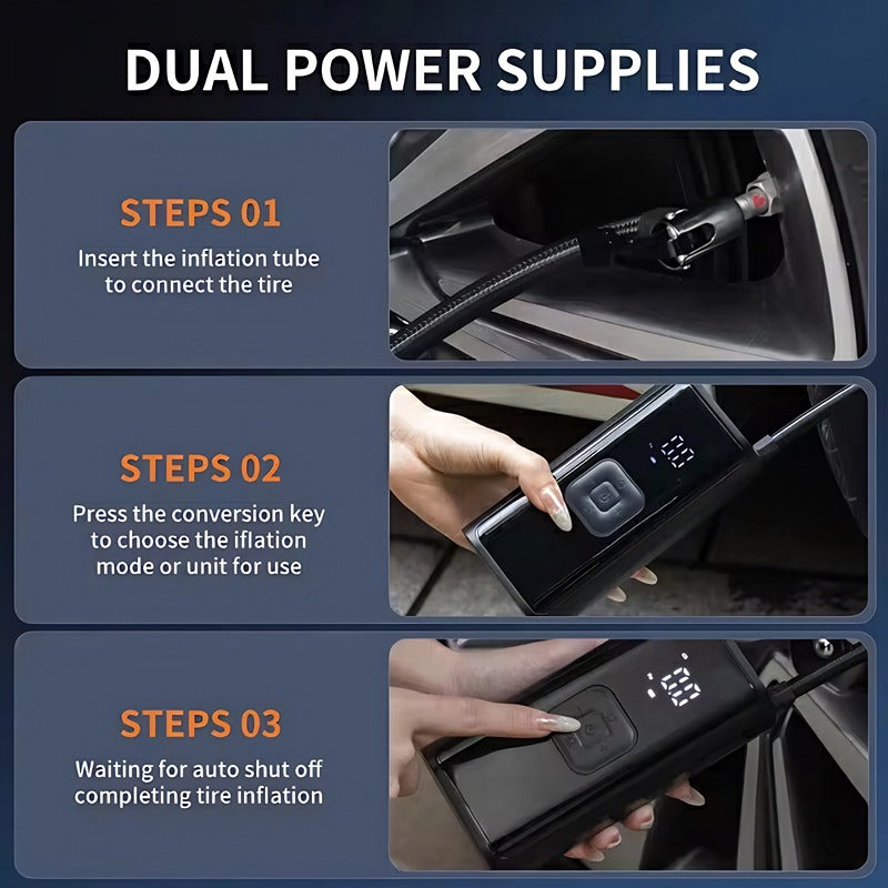 Portable Rechargeable Wireless Electric Tire Inflator