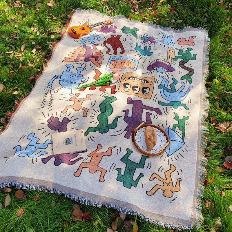 Car Camping Knitted Blanket | Road Trip & Trunk Leisure Mat.