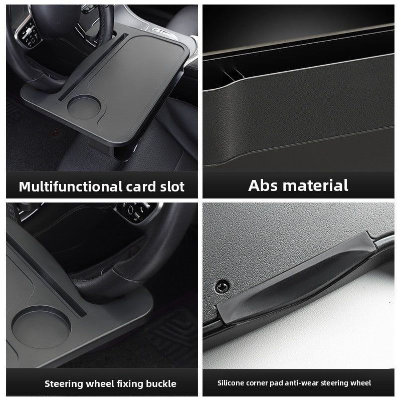 Car Steering Wheel Desk Table | Multi-Function In-Car Food Tray & Laptop Stand.