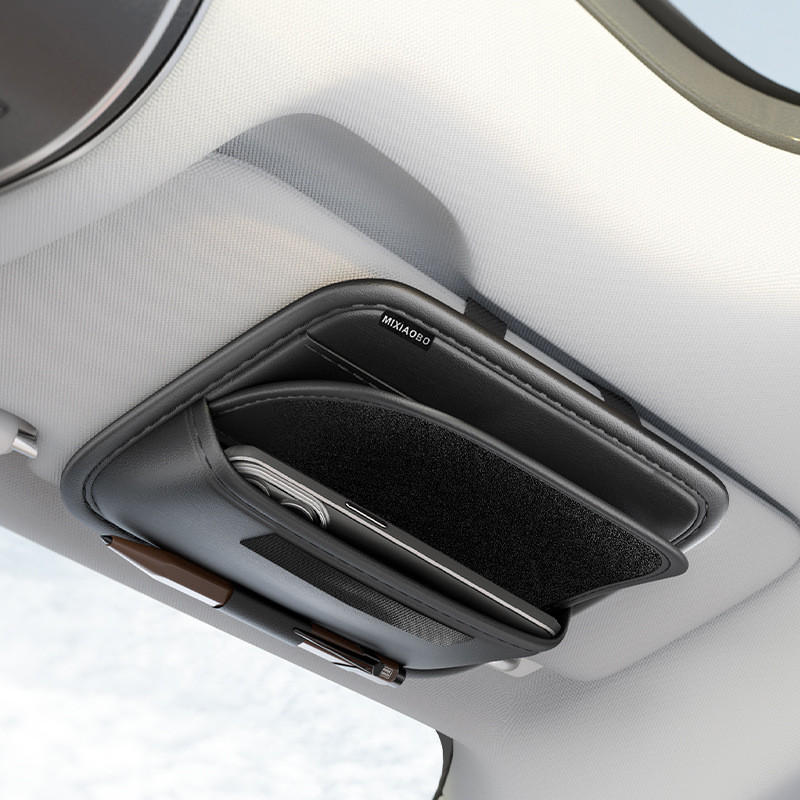 Leather Car Sun Visor Sunglasses Holder | Glasses & Card Organizer.