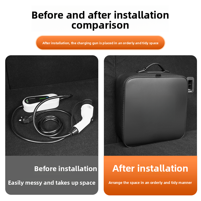 Nappa Leather EV Charging Cable Storage Bag For Smart.