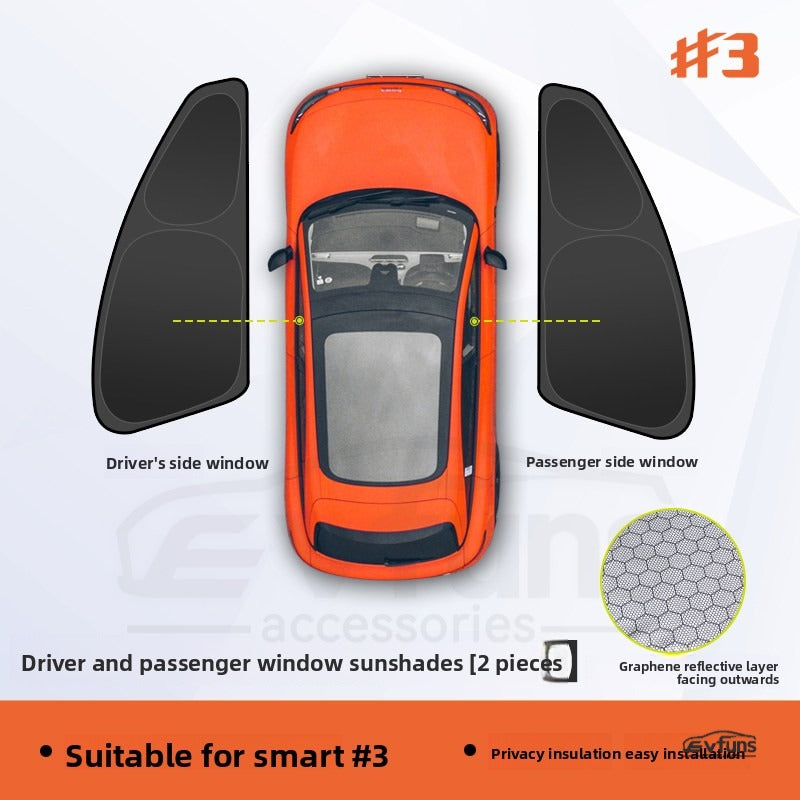 Privacy Blackout Side Window Sunshade Curtain for Smart #3