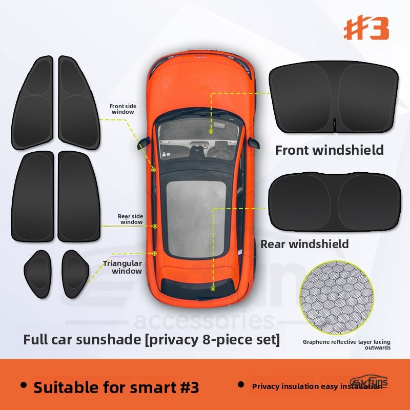 Privacy Blackout Side Window Sunshade Curtain for Smart #3