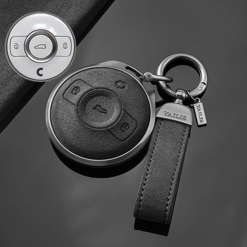Premium Metal & Suede Key Cover for Smart #1 / Smart #3.