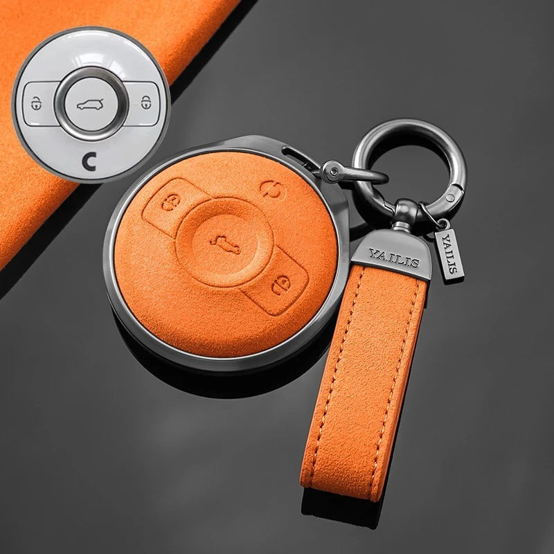 Premium Metal & Suede Key Cover for Smart #1 / Smart #3.