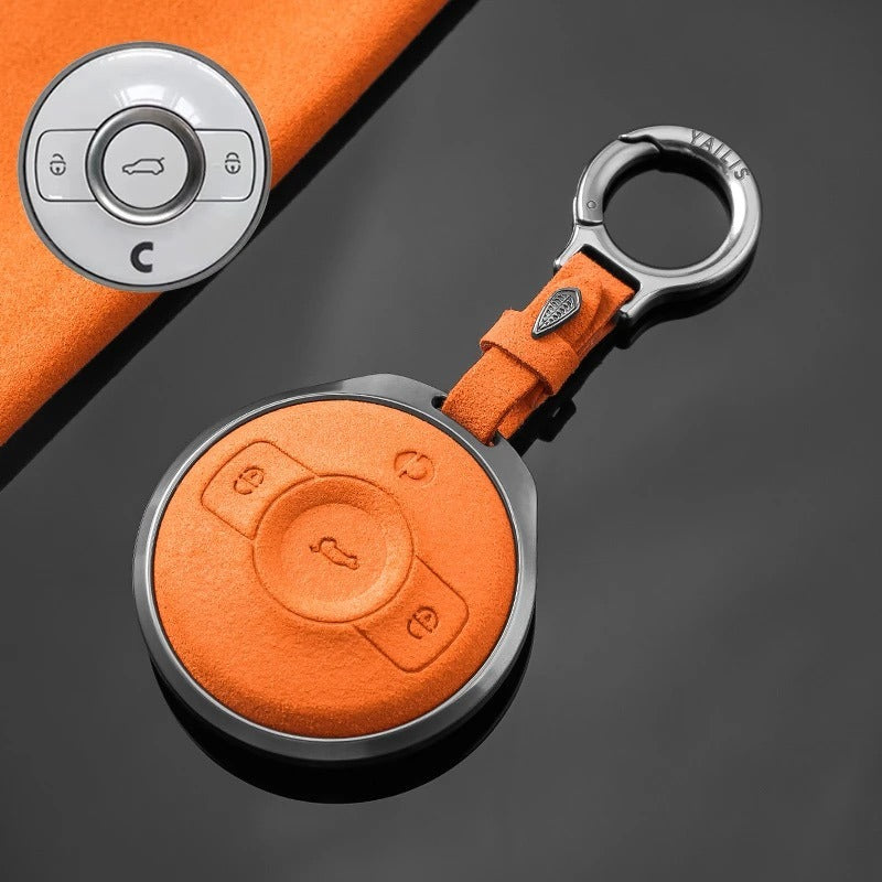 Premium Metal & Suede Key Cover for Smart #1 / Smart #3.