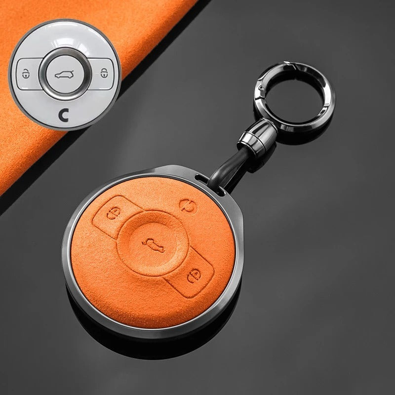 Premium Metal & Suede Key Cover for Smart #1 / Smart #3.