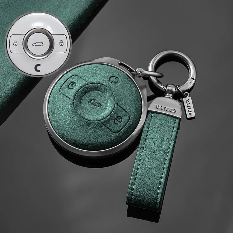 Premium Metal & Suede Key Cover for Smart #1 / Smart #3.