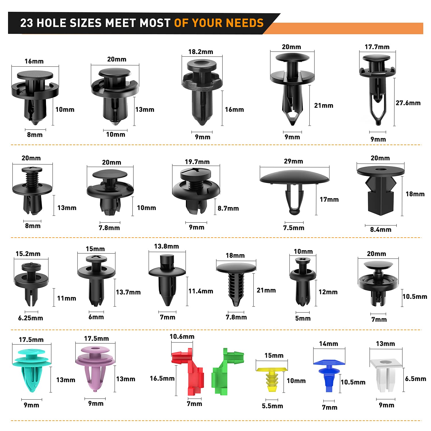 Car Fastener Clips & Removal Tool Set.