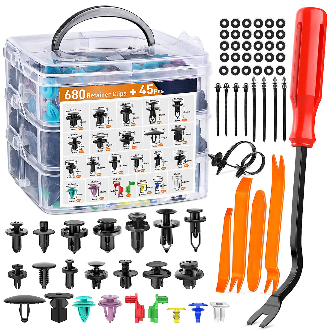 Car Fastener Clips & Removal Tool Set.