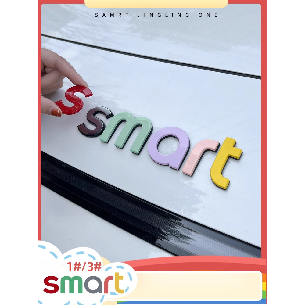 Car hood letter logos and badge stickers For Smart#1 #3
