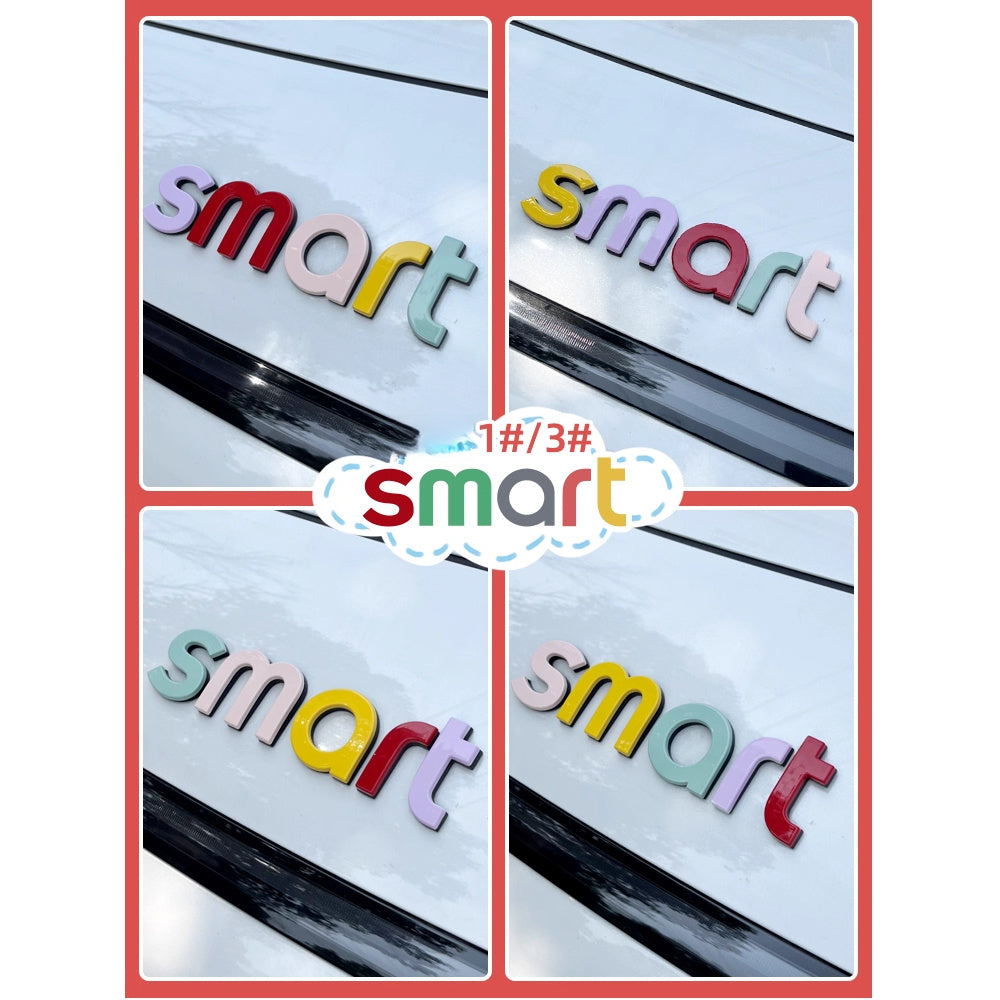 Car hood letter logos and badge stickers For Smart#1 #3