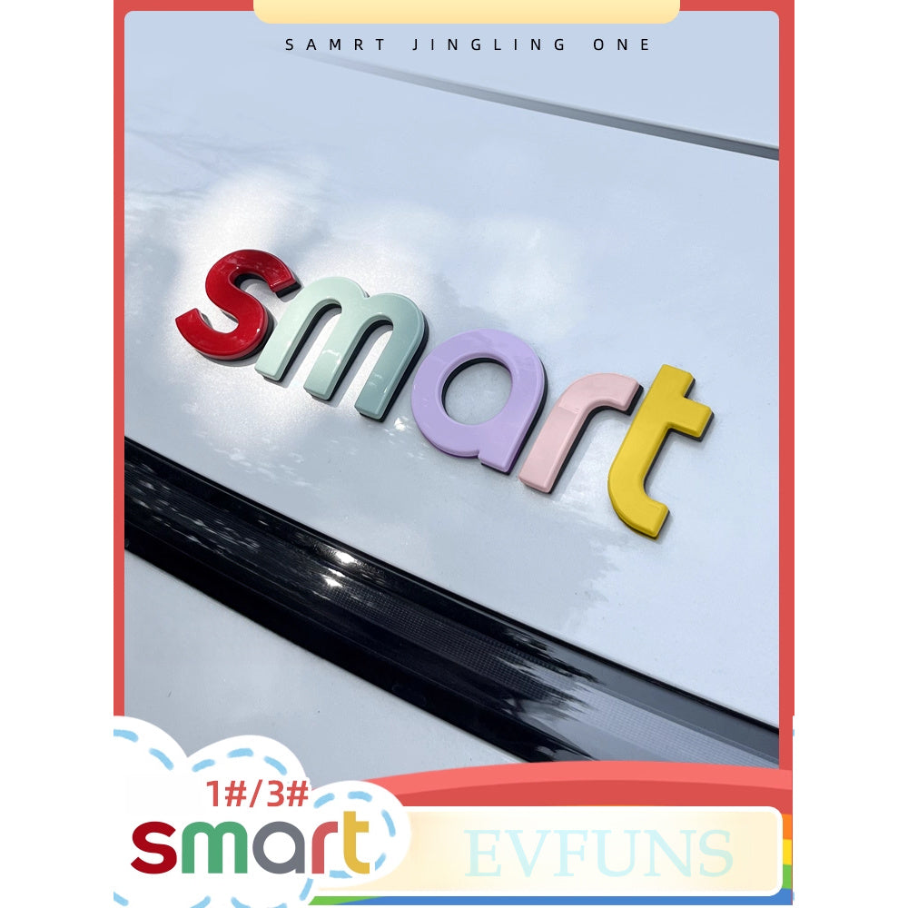 Car hood letter logos and badge stickers For Smart#1 #3