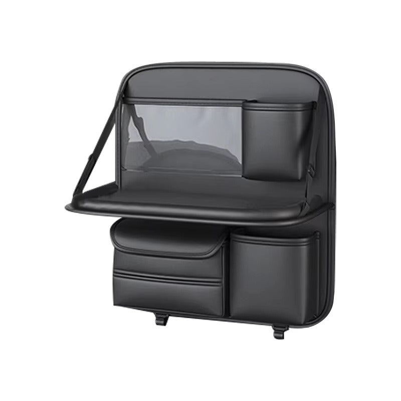 Car Seat Back Storage Organizer with Foldable Rear Tray.