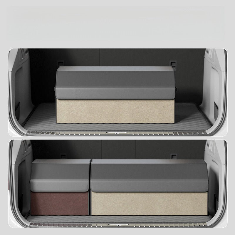 Foldable Leather Car Trunk Storage Box.