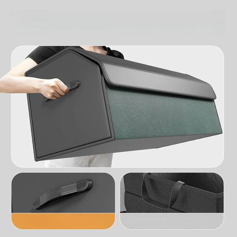 Foldable Leather Car Trunk Storage Box.