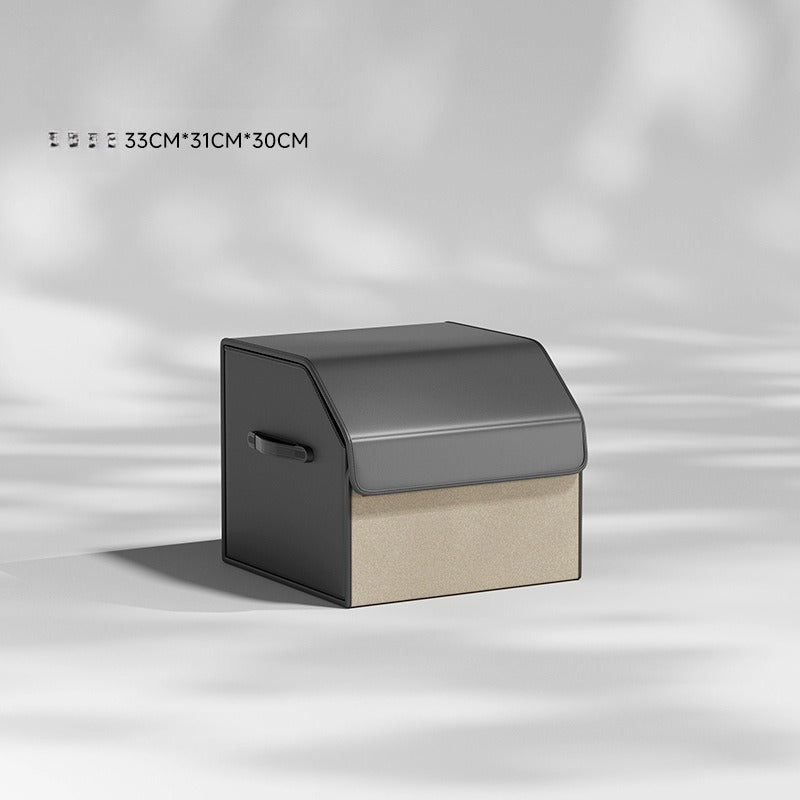 Foldable Leather Car Trunk Storage Box.