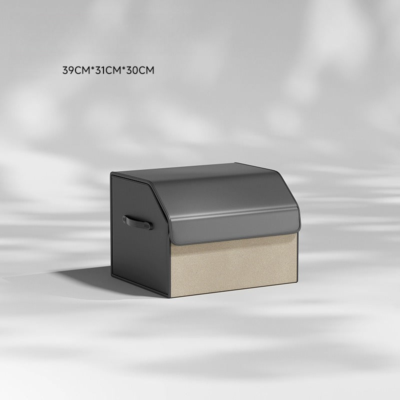 Foldable Leather Car Trunk Storage Box.
