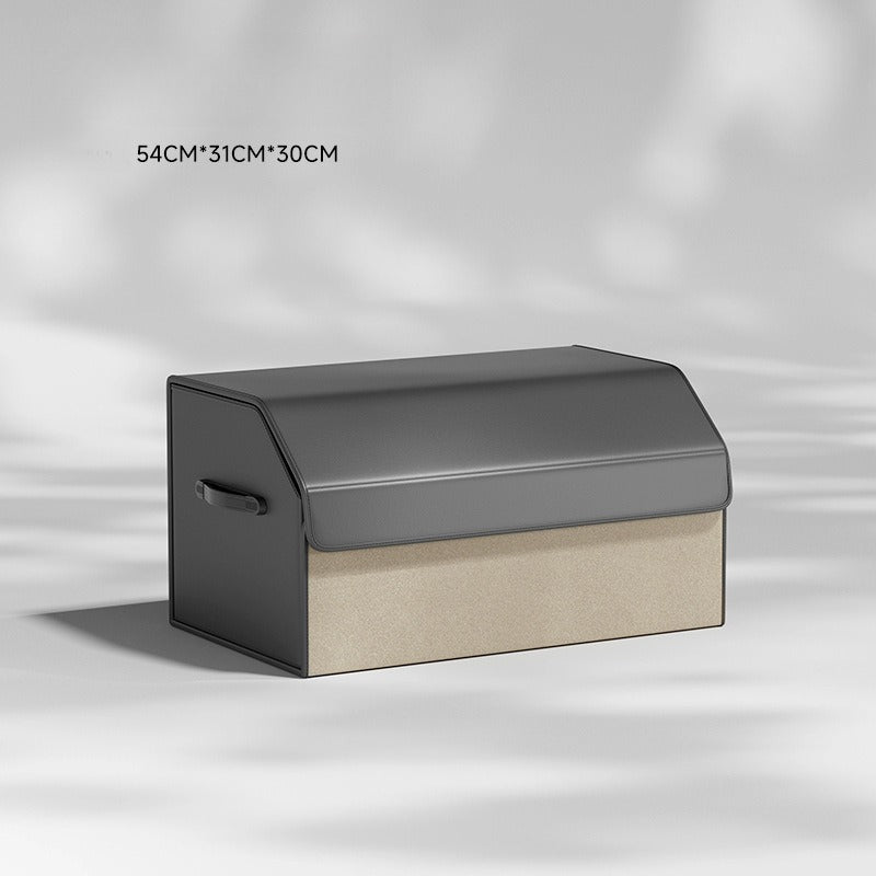Foldable Leather Car Trunk Storage Box.