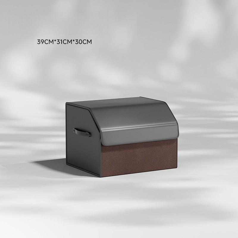 Foldable Leather Car Trunk Storage Box.