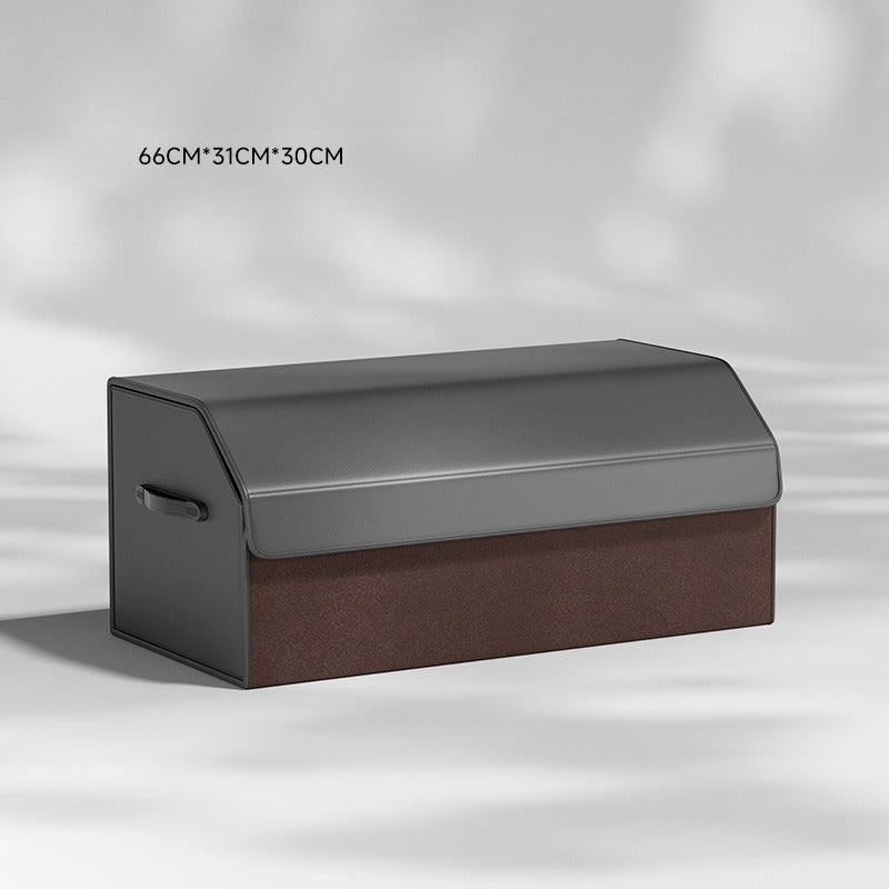 Foldable Leather Car Trunk Storage Box.