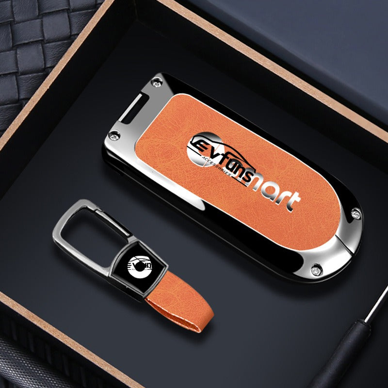 Premium Alloy & Leather Keychain for Smart #5.