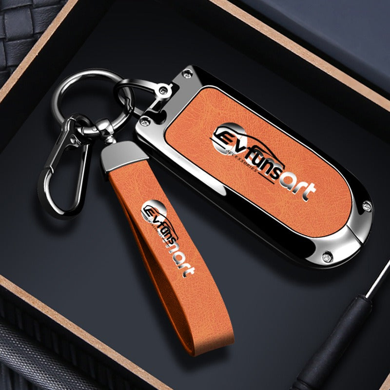 Premium Alloy & Leather Keychain for Smart #5.