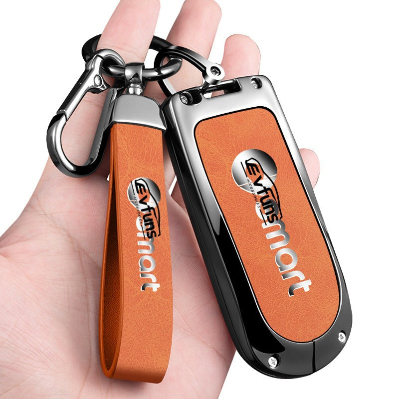 Premium Alloy & Leather Keychain for Smart #5.