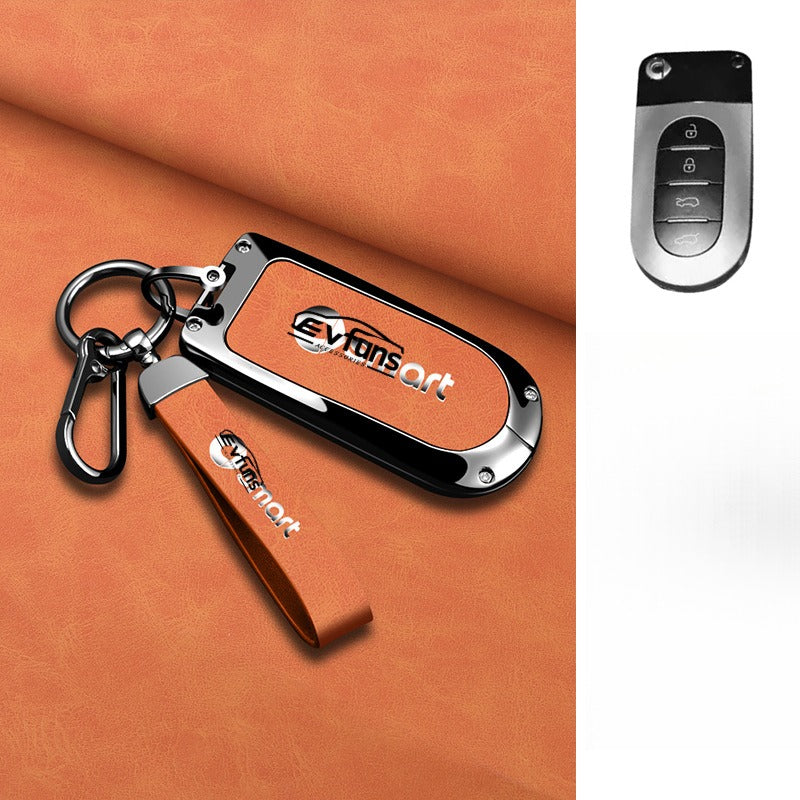 Premium Alloy & Leather Keychain for Smart #5.