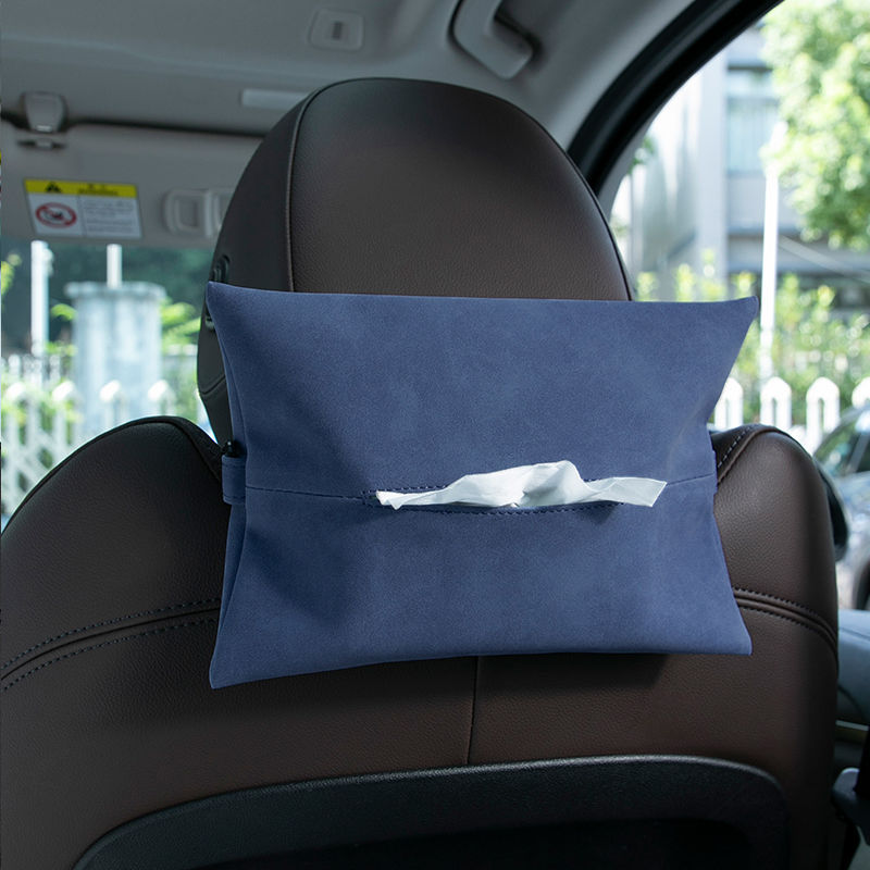 Suede Car Tissue Holder | Soft Interior Decoration Tissue Bag.