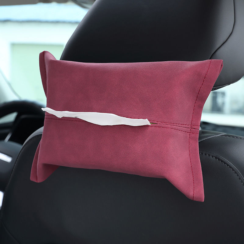 Suede Car Tissue Holder | Soft Interior Decoration Tissue Bag.