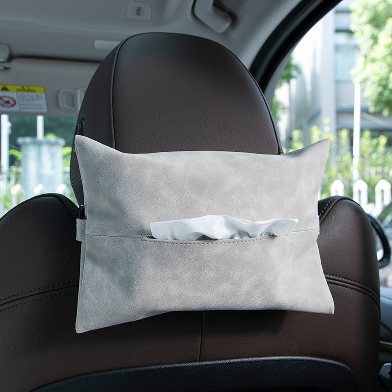 Suede Car Tissue Holder | Soft Interior Decoration Tissue Bag.