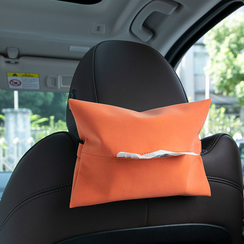 Suede Car Tissue Holder | Soft Interior Decoration Tissue Bag.