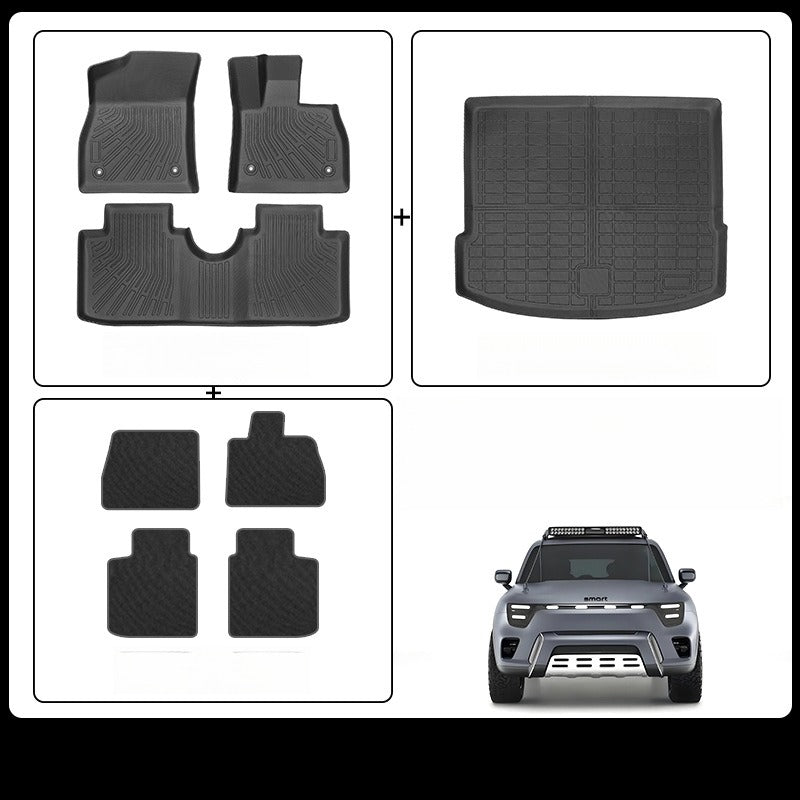 TPE Floor Mats & Trunk Mat Set for 2025 Smart #5 (Right-Hand Drive).