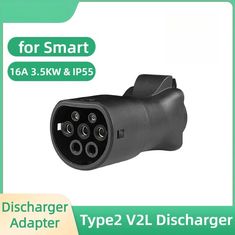 Type 2 IEC 62196 V2L Adapter for Smart EV 16A 3.5kW (#1 #3 #5).
